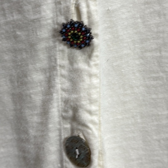 Soft Surroundings Slub cotton tank w embellished buttons women’s SZ 1X Boho Flaw - Picture 3 of 6